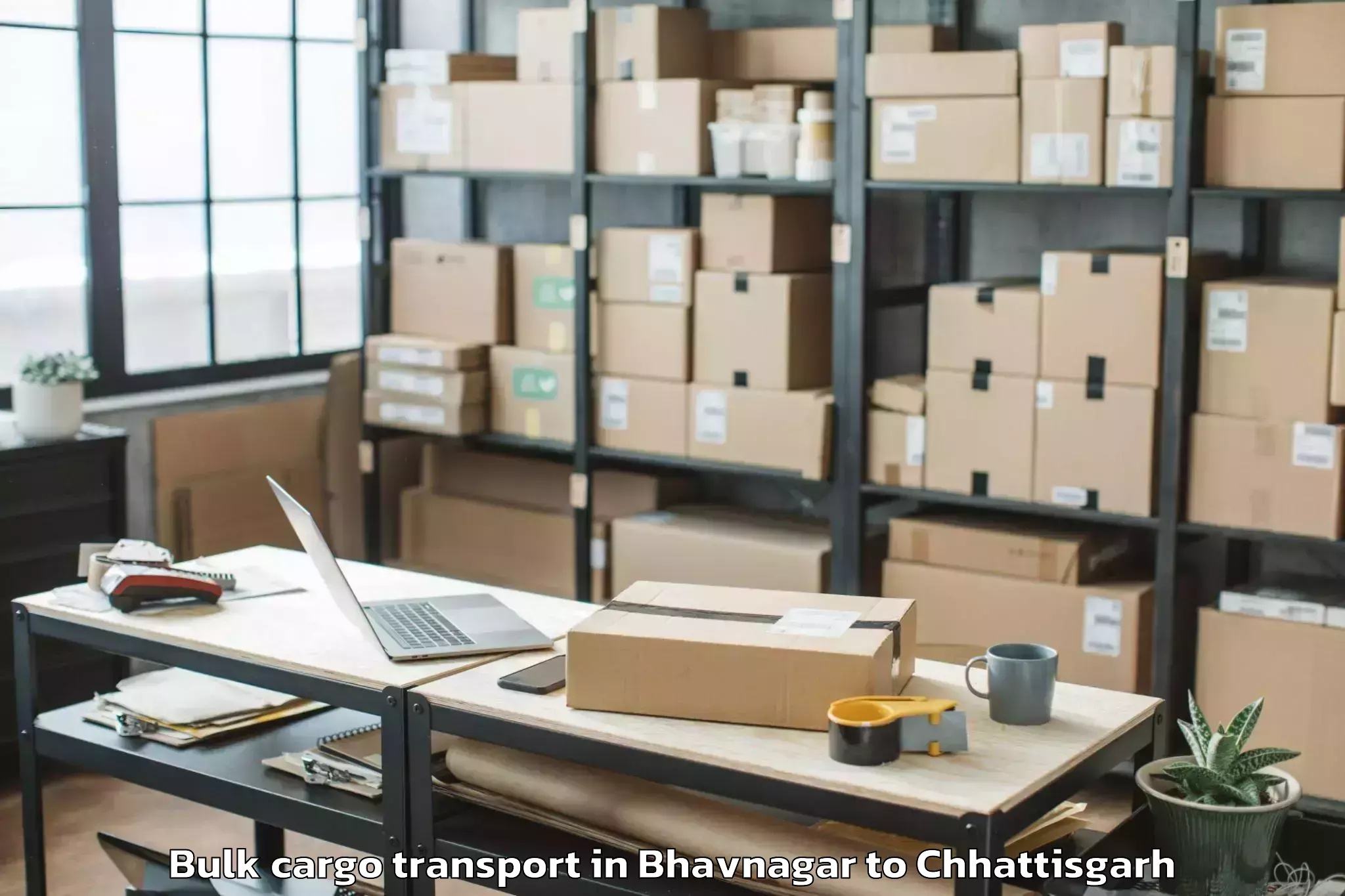 Reliable Bhavnagar to Mungeli Bulk Cargo Transport